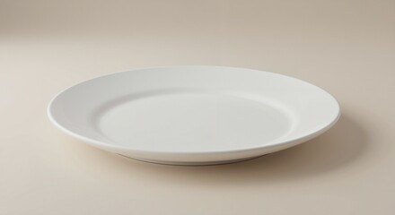 Empty white ceramic plate with smooth surface and gentle reflection creating a serene ambiance suitable for festive occasions