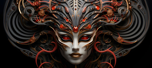 iron quilling beauty demon, ai generative