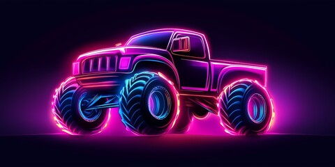 logo neon Monster truck 