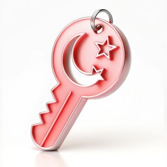  Heart key and lock metallic pink 3D sweet style