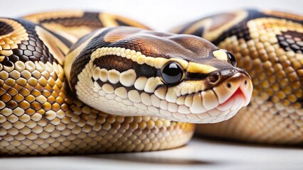 Obraz premium Adorable Python Regius Pied Ball Python Portrait, Close Up Reptile Photography