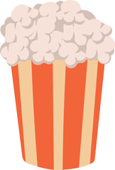 Popcorn paper glass, Circus isolated element, vector cartoon style, kids illustration