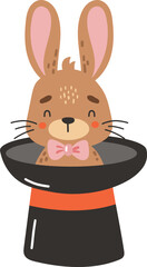 Circus rabbit animal, Circus isolated element, vector cartoon style, kids illustration