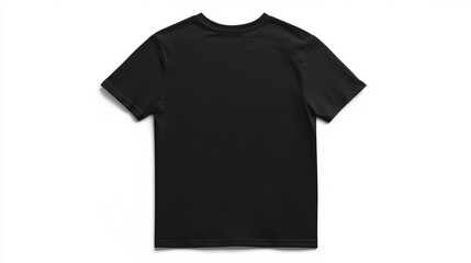 For a mockup of a black short-sleeve t-shirt white isolated on background