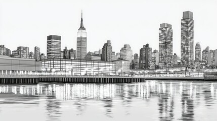 Fototapeta premium NYC Skyline at Dawn/Dusk