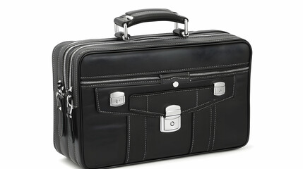 Black Leather Briefcase, Studio Shot (1)