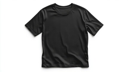 For a mockup of a black short-sleeve t-shirt with isolated on white 