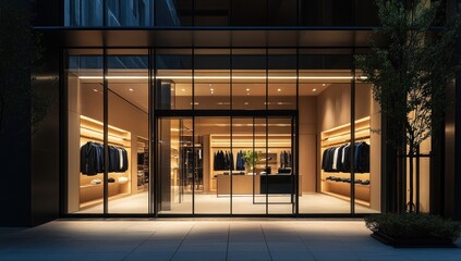 Obraz premium Sophisticated Men's Fashion Boutique at Night