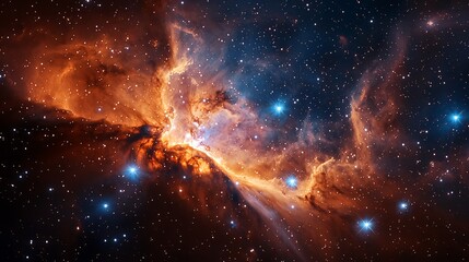 Obraz premium Rare Thorne ytkow object at the center of a vibrant nebula its unique structure warping nearby starlight