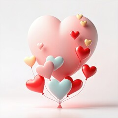 heart shaped balloons 3D