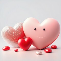 cute pastel pink heart 3D style