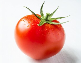 Flying Tomato: Fresh Vegetable Isolated on White Background