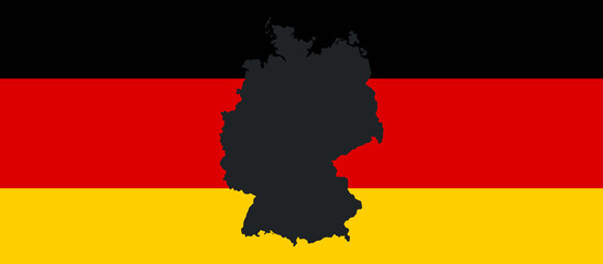 Obraz premium shape of Germany, map silhouette oultine isolated symbol icon, german flag background