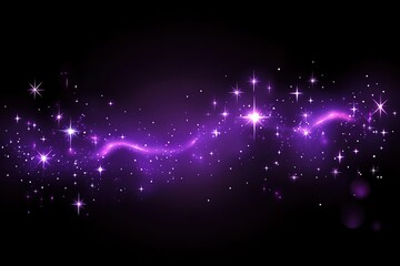 Fototapeta premium Purple Glitter and Sparkle Background with Glowing Stars