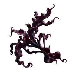 Abstract Dark Maroon Organic Sculpture