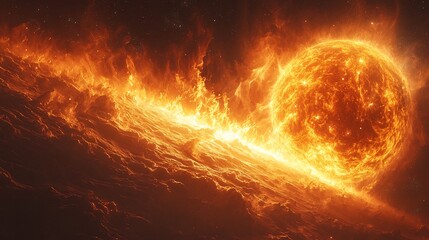 Obraz premium Red dwarfs magnetic field creating intense auroras on a nearby planet vivid space aesthetic