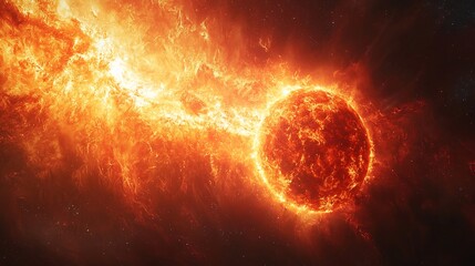 Fototapeta premium Red supergiant on the verge of collapse its expanding shell of plasma glowing in deep space infrared