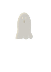 Spooky Cartoon Ghost Illustration – Simple Transparent Halloween Spirit, Cute Floating Phantom, Haunted Horror Character for Festive and Scary Designs