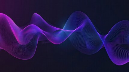 Abstract Purple and Blue Wave Energy Flowing Design Digital Art