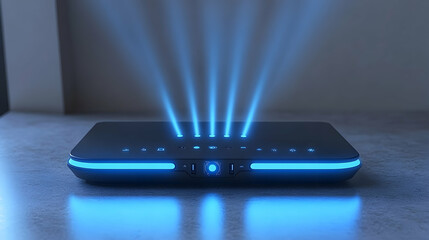 Futuristic router projecting beams