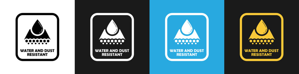 Water and Dust Resistant vector icon isolated on different backgrounds.