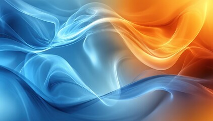 Fototapeta premium Abstract Blue And Orange Wave Background