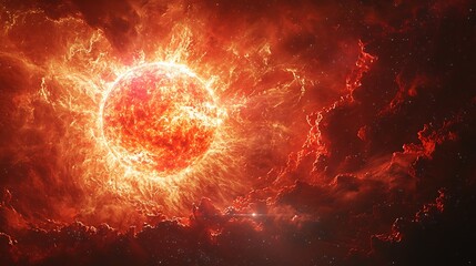 Thorne ytkow object a massive red supergiant concealing a neutron star within its core glowing with an ethereal red hue