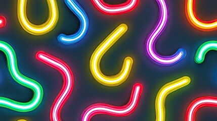 Obraz premium Abstract neon shapes pattern