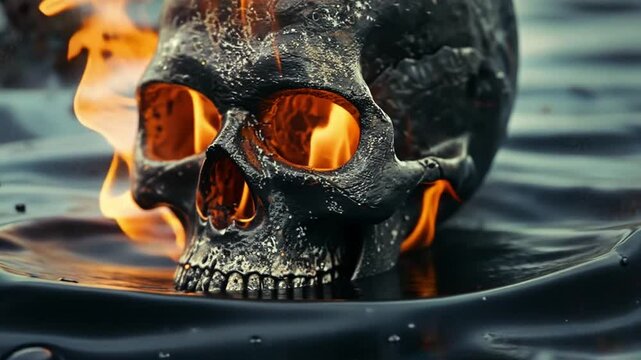 burning skull head Videos 4K