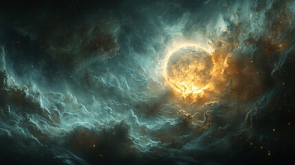 White dwarf cooling into a black dwarf fading into the darkness of the cosmos surreal deep space realism