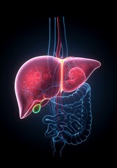 Human Liver and Gallbladder: Detailed Anatomical Visualization