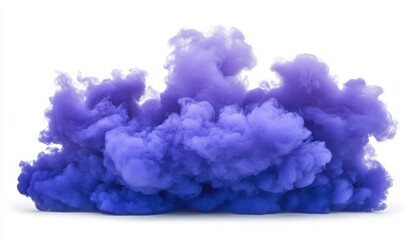 Fototapeta premium Purple and Blue Smoke Cloud on White Background