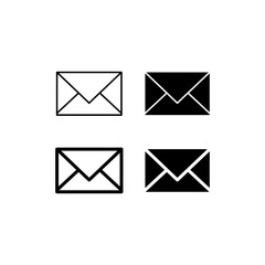 email icon with line and silhouette style with thin lines and thick lines. perfect for web and graphic design, communications projects, business presentations and digital marketing materials.