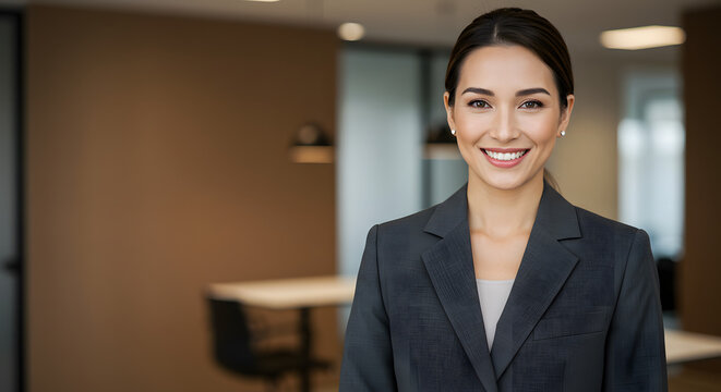 Smiling businesswoman in a suit confident leadership professional portrait corporate image