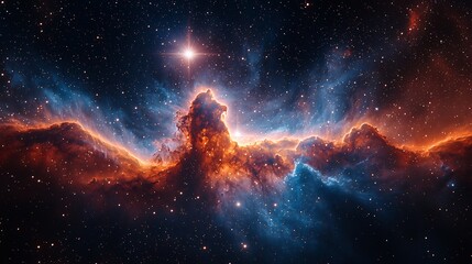 Fototapeta premium Young Cepheid Variable star in the Large Magellanic Cloud its pulses creating expanding waves of stellar radiation