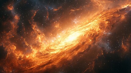 Artistic depiction of a gamma ray burst as seen from deep space with surreal high energy visuals
