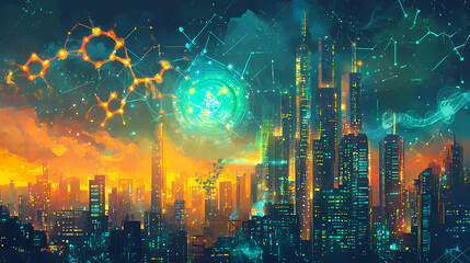 Obraz premium background scientific molecules medicine