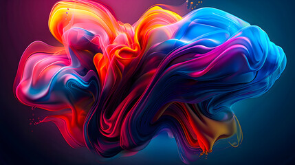 Abstract Colorful Fluid Swirls Dynamic Art Design,
