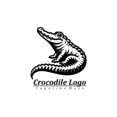 crocodile shaped logo design and modern style