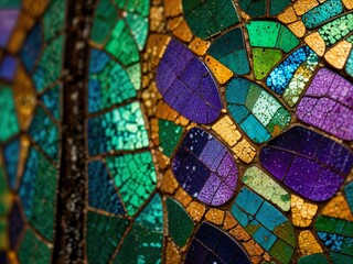 Fototapeta premium colorful stained mosaic patterned