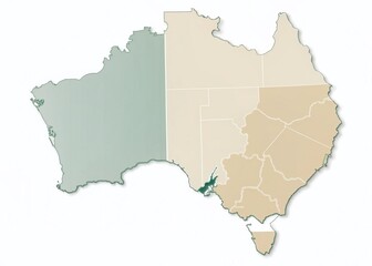 Fototapeta premium Central Darling NSW Australia Outline Map - Geographic Location Guide