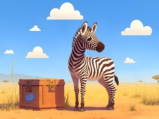 Lone Zebra Standing Proudly in Vast African Grassland Landscape