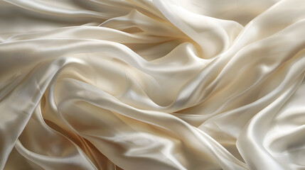 Fototapeta premium Luxurious Flowing Silk Fabric in Gentle Folds Capturing Timeless Elegance and Refined Beauty