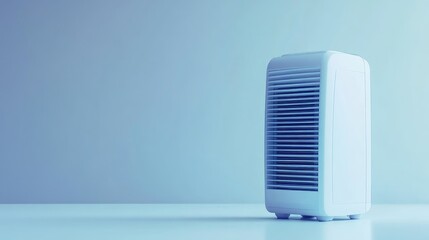 An anti-bacterial air conditioner disinfectant bottle, placed on a clean and fresh white-blue background.