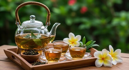 Serene Herbal Tea: A Refreshing Moment in Nature