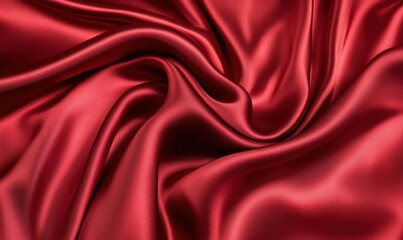Fototapeta premium Dynamic abstract red silk texture flowing in graceful motion, highlighted by dramatic lighting for a luxurious effect