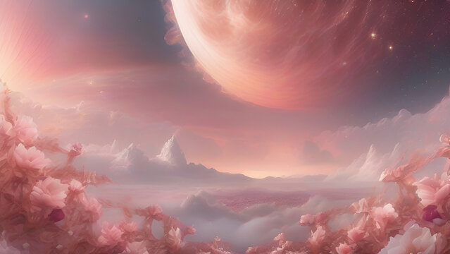 beutiful pink, white and rose gold floral background