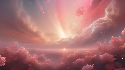 beutiful pink, white and rose gold floral background