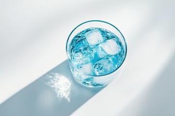 Refreshing glass of iced water, cool and clear, perfect for hydration.