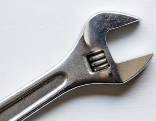 Spanner Wrench: Metallic Tool Isolated on White Background